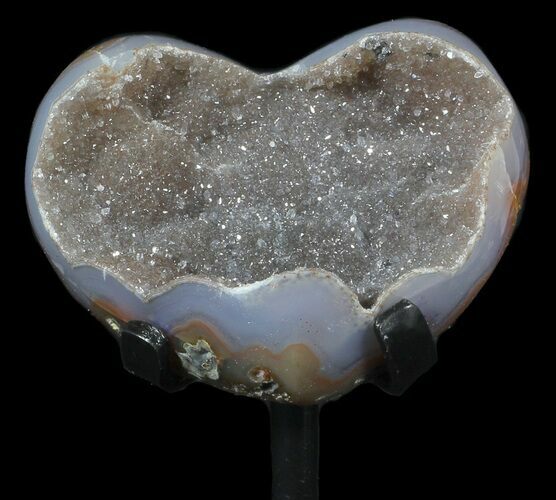 Polished, Agate Heart Filled with Druzy Quartz - Uruguay #62820